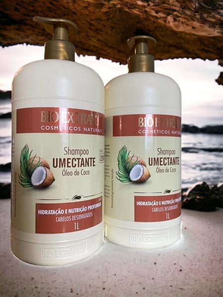 Imagem de Kit 2 Shampoo Cabelos Desidratados Umectante 1L Bio Extratus