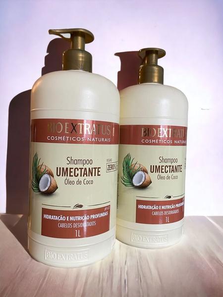 Imagem de Kit 2 Shampoo Cabelos Desidratados Umectante 1L Bio Extratus