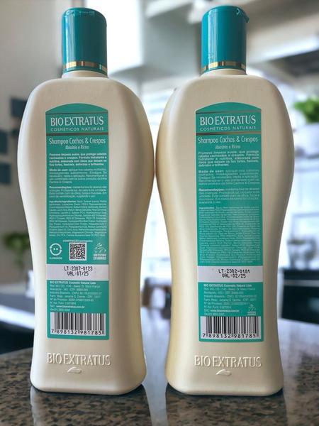 Imagem de Kit 2 Shampoo Cachos Crespos Limpeza suave 500 ml Bio Extratus