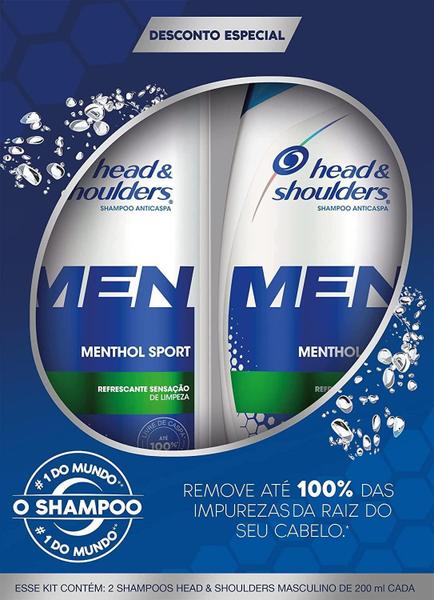 Imagem de Kit 2 Shampoo Head & Shoulders Men Menthol Sport 200Ml