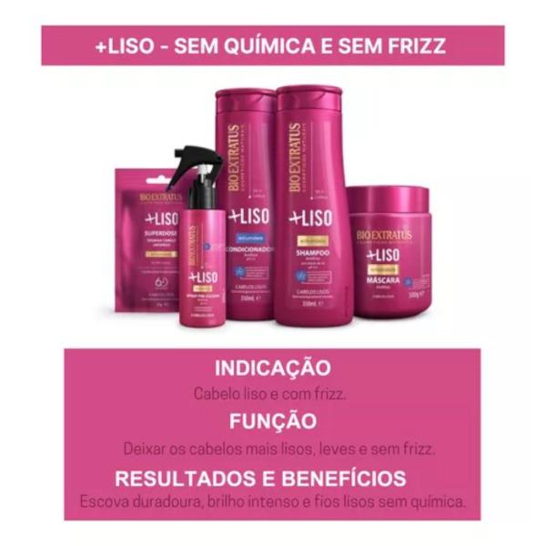 Imagem de Kit 2 Shampoo Mais Liso 350ml