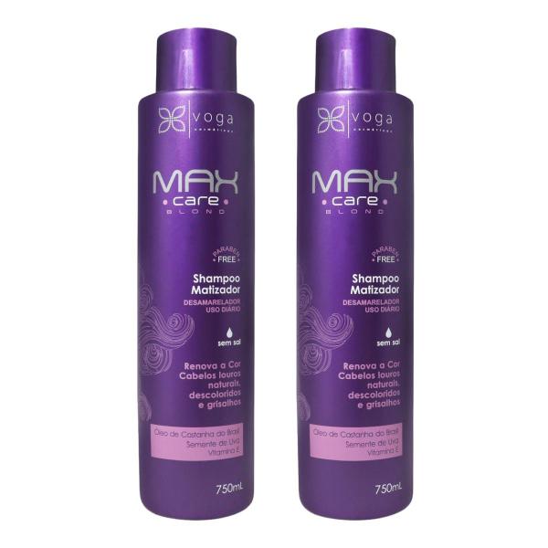 Imagem de Kit 2 Shampoo Matizadora Max Care Blond Voga 750ml