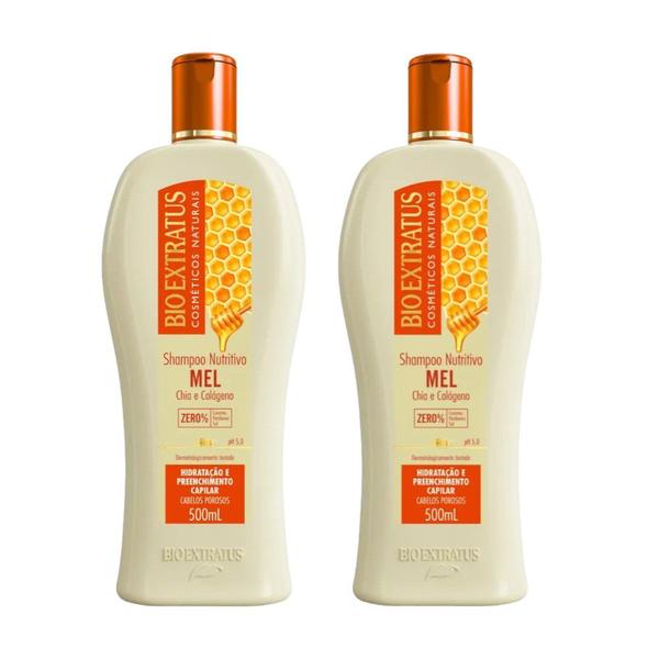 Imagem de Kit 2 Shampoo Mel Nutritivo 500 ml Bio Extratus