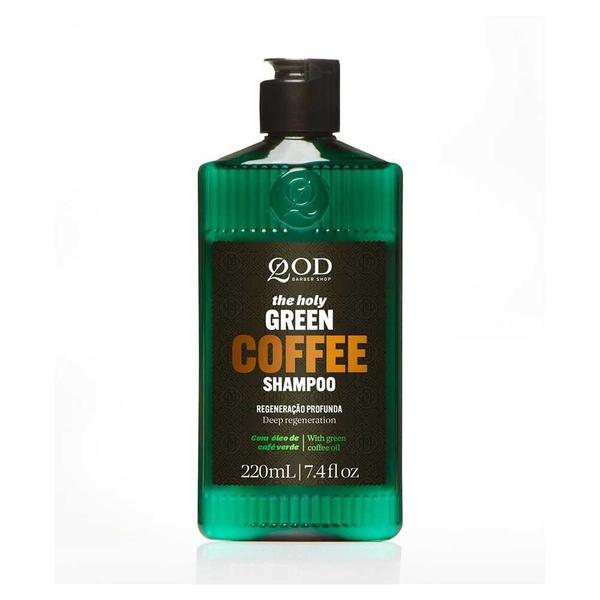 Imagem de Kit 2 Shampoo Óleo de Café Verde Masculino Green Coffee Hidratante Reconstrução 220ml QOD