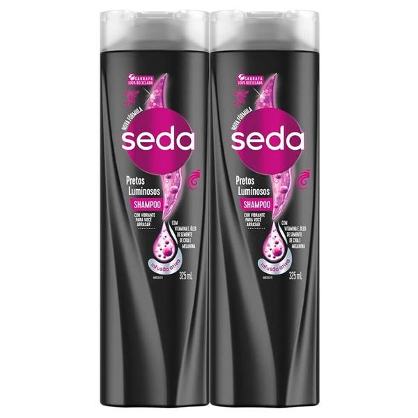 Imagem de Kit 2 Shampoo Seda Pretos Luminosos Cor Vibrante para Você Arrasar 325ml