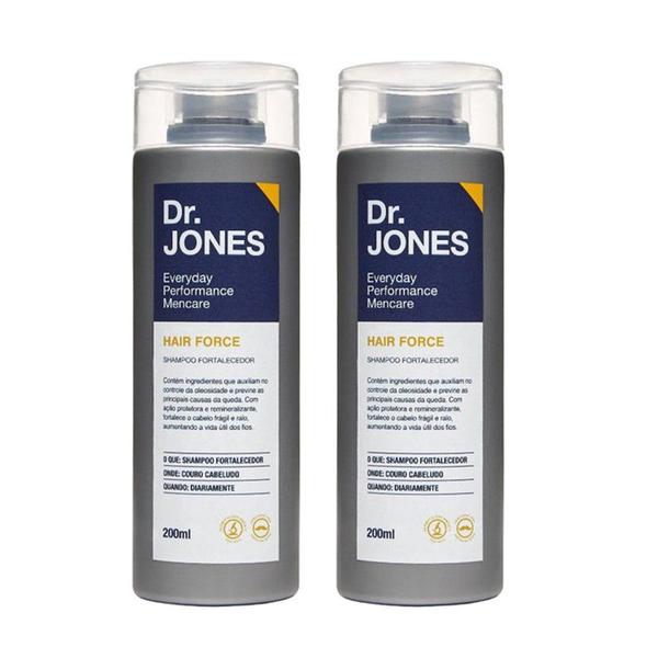 Imagem de Kit 2 Shampoos Antiqueda Masculino Fortalecedor Hair Force Men Dr Jones 200ml