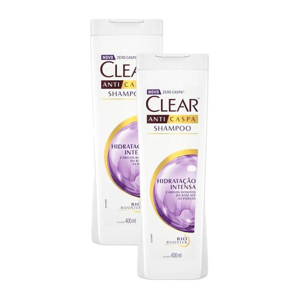 Imagem de Kit 2 Shampoos Clear Anticaspa Hidratação Intensa 400ml