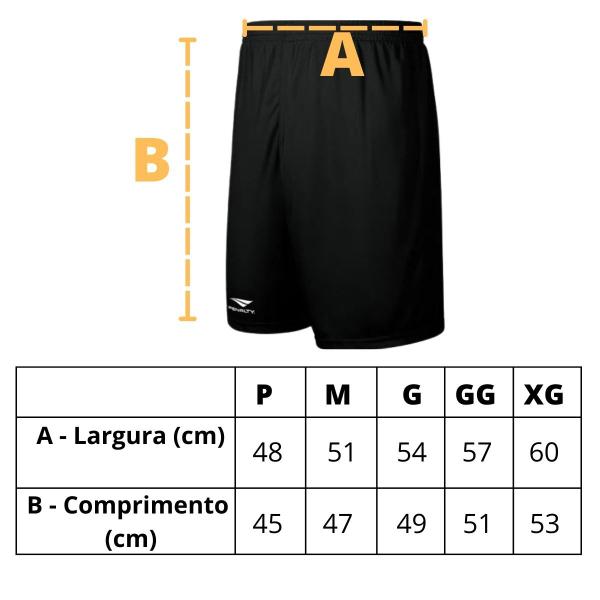 Imagem de Kit 2 Short Futebol Calção Masculino Penalty Liso Adulto