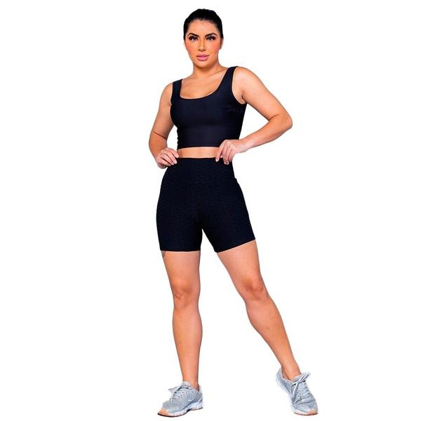 Imagem de Kit 2 Shorts Bolha Feminino Academia Suplex Básico Fitness