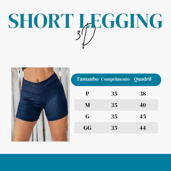 Imagem de Kit 2 Shorts Legging de desporto 3d Academia Cintura alta