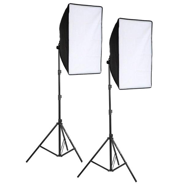 Kit 2 Softbox 50x70 Bivolt + Tripé - TUDOPRAFOTO Imagem de Kit 2 Softbox 50x70 Bivolt + Tripé