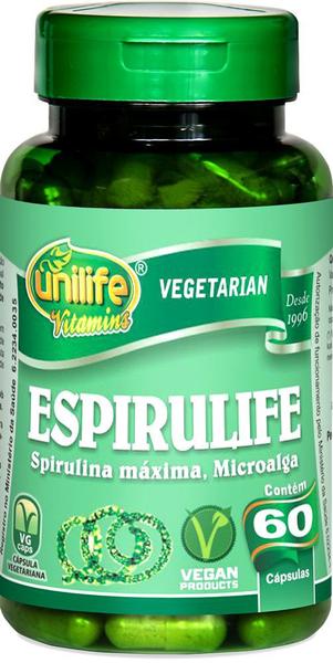 Imagem de Kit 2 Spirulina Espirulife Microalga Unilife 60 cáps. Vegano