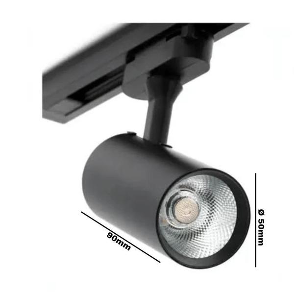 Imagem de Kit 2 Spots Para Trilho 10w 6500K Preto 2 em 1 Embu Led