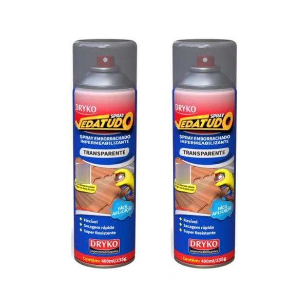 Imagem de Kit 2 Spray Borracha Líquida Impermeabilizante Aerossol 400ml Top