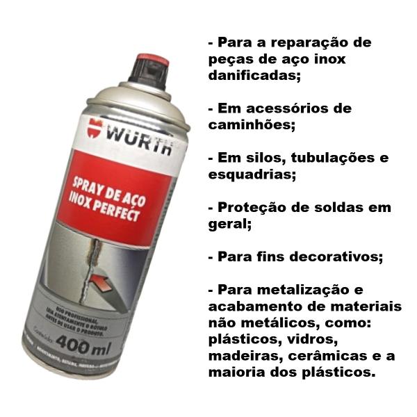 Imagem de Kit 2 spray de aço inox perfect 400ml - wurth