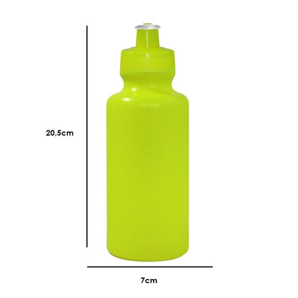 Imagem de Kit 2 Squeezes 550Ml Amarelo Neon Plástico Premium