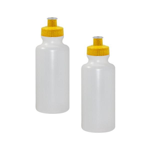 Imagem de Kit 2 Squeezes 550Ml Tampa Fibra Madeira Amarelo