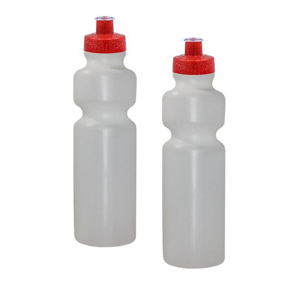 Imagem de Kit 2 Squeezes 750Ml Tampa Fibra Madeira Vermelho