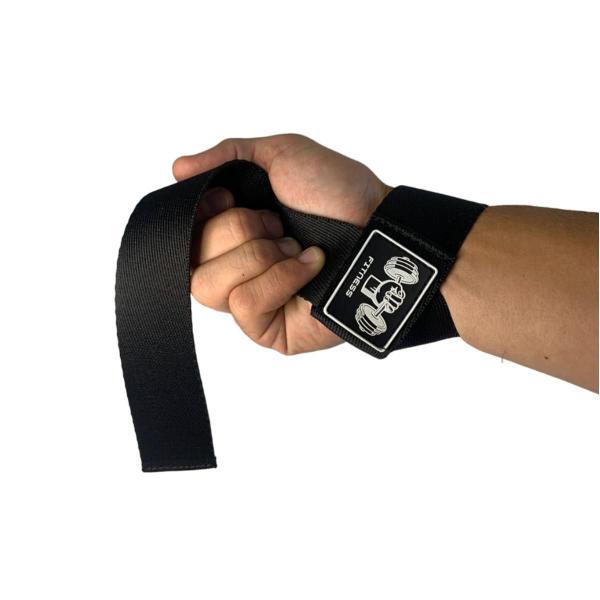 Imagem de Kit 2 Strap Munhequeira Musculação Para Academia Preto