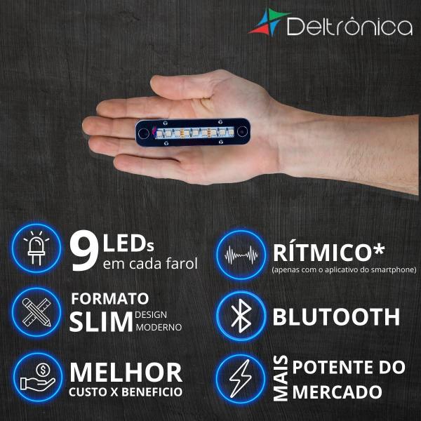 Imagem de Kit 2 Strobo Som Automotivo Led Rítmico Bluetooth Deltrônica