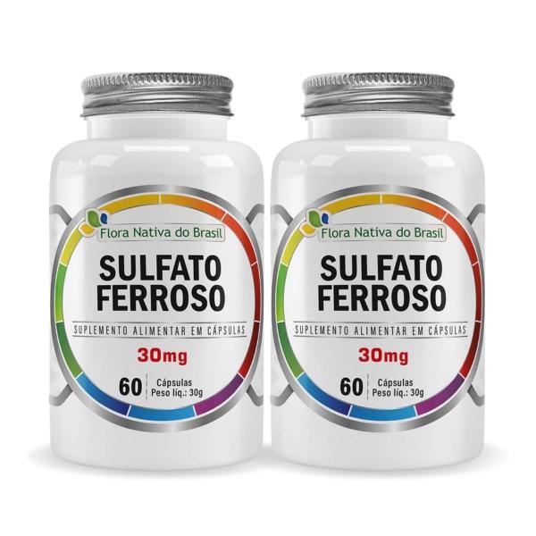 Imagem de Kit 2 Sulfato Ferroso 30mg 60 Cápsulas Flora Nativa