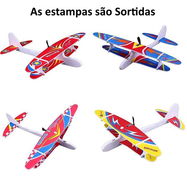 Imagem de Kit 2 Super Aviãozinho Infantil Voa de Verdade Planador Elétrico Recarregável