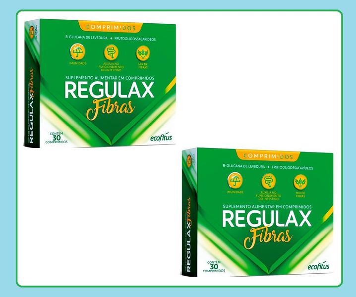 Imagem de Kit 2 Suplemento Alimentar Regulax Fibras 30 Cpr - Ecofitus