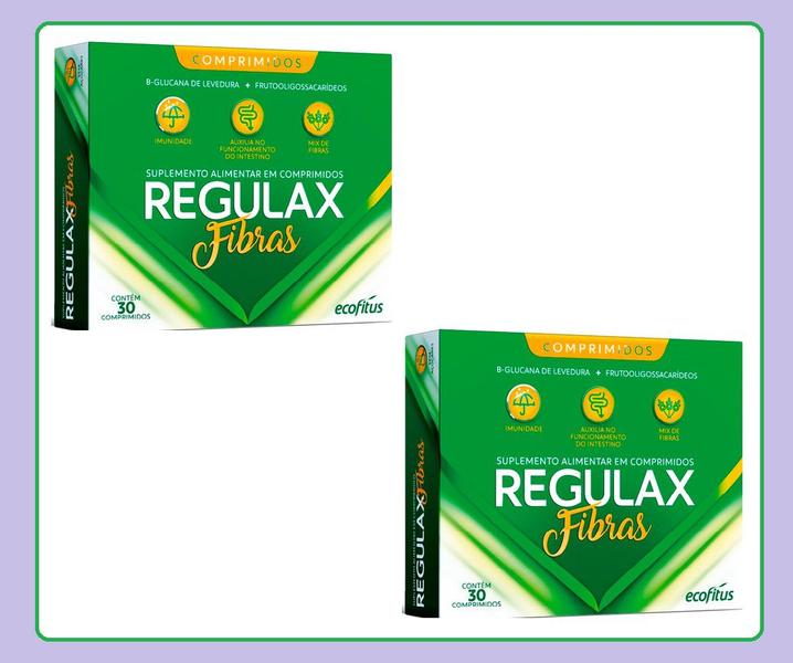 Imagem de Kit 2 Suplemento Alimentar Regulax Fibras 30 Cpr - Ecofitus