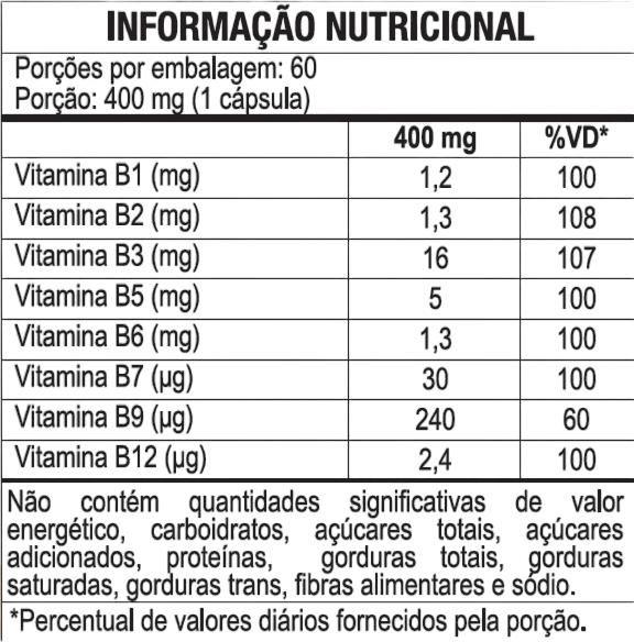 Imagem de Kit 2 Suplemento Alimentar Vitamina Complexo B 60 Cps  Duom