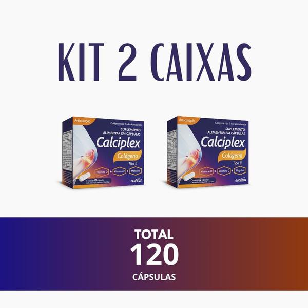 Imagem de Kit 2 Suplemento Colageno Calciplex C/60Caps - Ecofitus