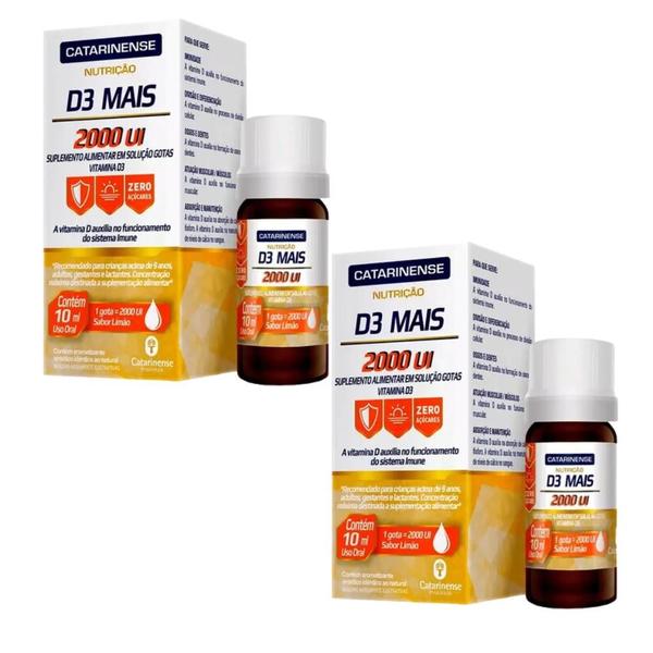 Kit 2 Suplemento de Vitamina D3 em gotas 2.000ui - Catarinense Imagem de Kit 2 Suplemento de Vitamina D3 em gotas 2.000ui