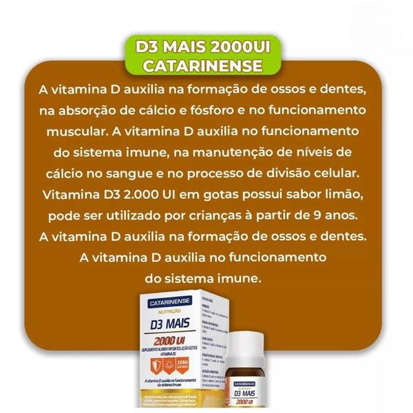 Kit 2 Suplemento de Vitamina D3 em gotas 2.000ui - Catarinense Imagem de Kit 2 Suplemento de Vitamina D3 em gotas 2.000ui