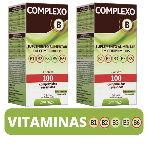 Imagem de Kit 2 Suplemento De Vitaminas Complexo B Concentrado,  100 Comprimidos - Arte Nativa