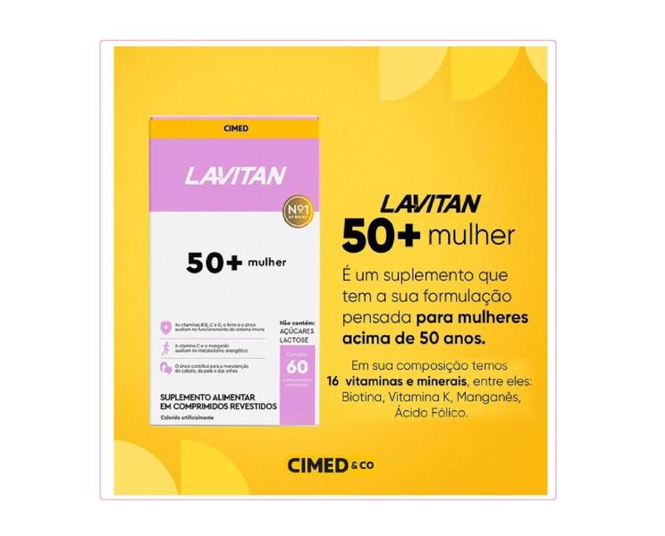 Imagem de Kit 2 Suplemento Lavitan 50+ Mulher 60 Comprimidos - Cimed