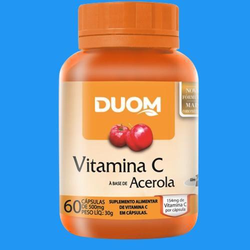 Imagem de Kit 2 Suplemento Vitamina C À Base De Acerola 60 Cps - Duom