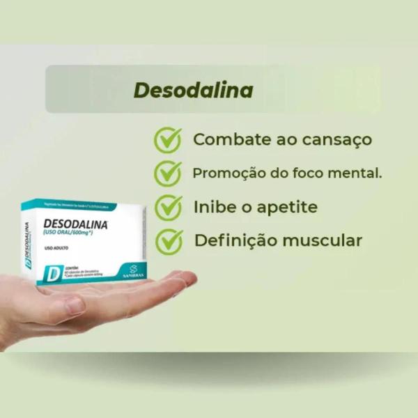 Imagem de Kit 2 Suplemento Vitamínico A Melhor Desodalina 600mg 120 Cápsulas Termogênico Vitamina C B3 B5 B12 Biotina Cromo Cafeína