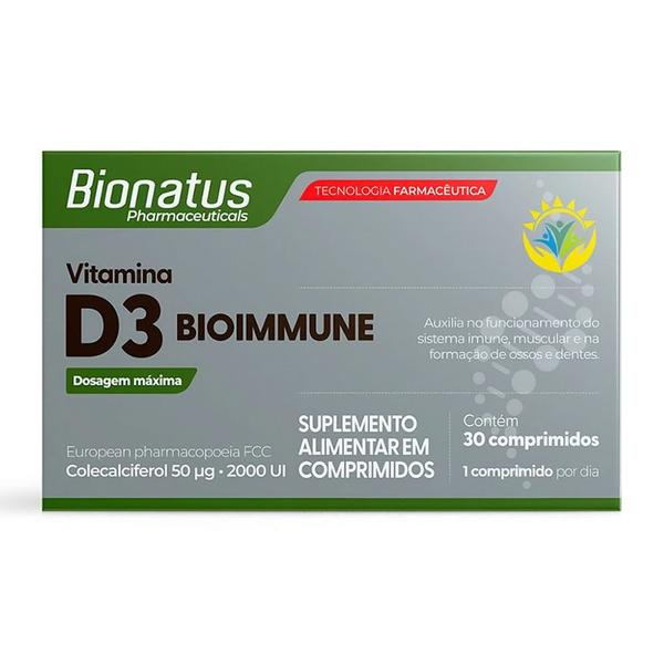 Imagem de Kit 2 Suplemento Vitamínico D3 2000UI 30Cpr - Bionatus