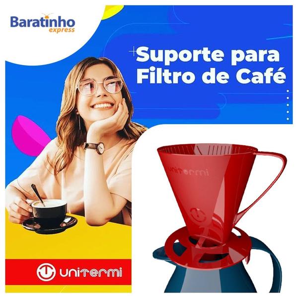 Kit 2 Suporte Coador Para Filtro de Café Prático Unitermi Imagem de Kit 2 Suporte Coador Para Filtro de Café Prático Unitermi