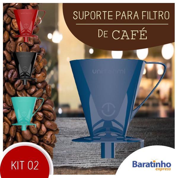 Kit 2 Suporte Coador Para Filtro de Café Prático Unitermi Imagem de Kit 2 Suporte Coador Para Filtro de Café Prático Unitermi