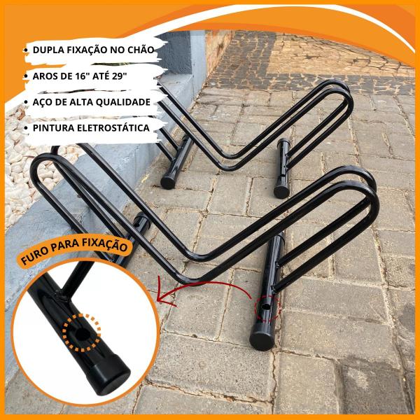 Imagem de Kit 2 Suporte de Bicicleta Porta Bike de Chão Suporte Raio 1 Vaga Bicicleta Casa Escritório Top