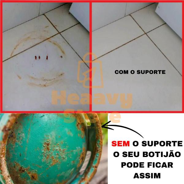 Imagem de kit 2 suporte de gás de cozinha redondo reforçado fixo sem rodinha oferta