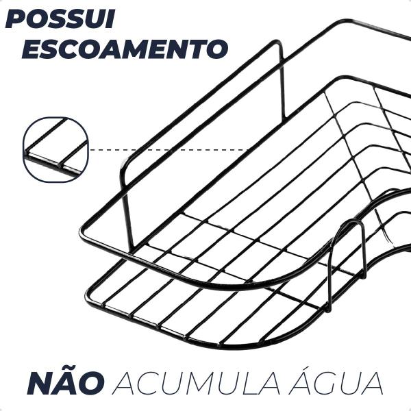 Imagem de Kit 2 Suporte De Shampoo Prateleiras De Banheiro Com Adesivo Sem Furo Alta qualidade