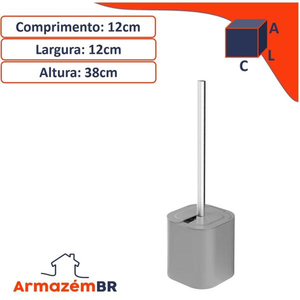 Imagem de Kit 2 Suporte Porta Escova Sanitária Privada Dual Chumbo Ou