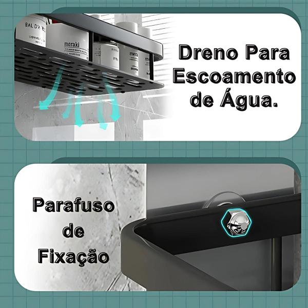Kit 2 Suporte Porta Sabonete Shampoo Canto Banheiro Parede - Click & Compre Imagem de Kit 2 Suporte Porta Sabonete Shampoo Canto Banheiro Parede
