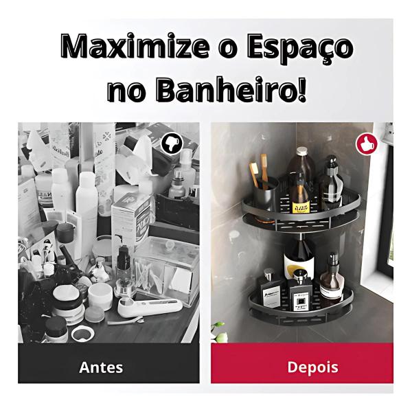 Kit 2 Suporte Porta Sabonete Shampoo Canto Banheiro Parede - Click & Compre Imagem de Kit 2 Suporte Porta Sabonete Shampoo Canto Banheiro Parede
