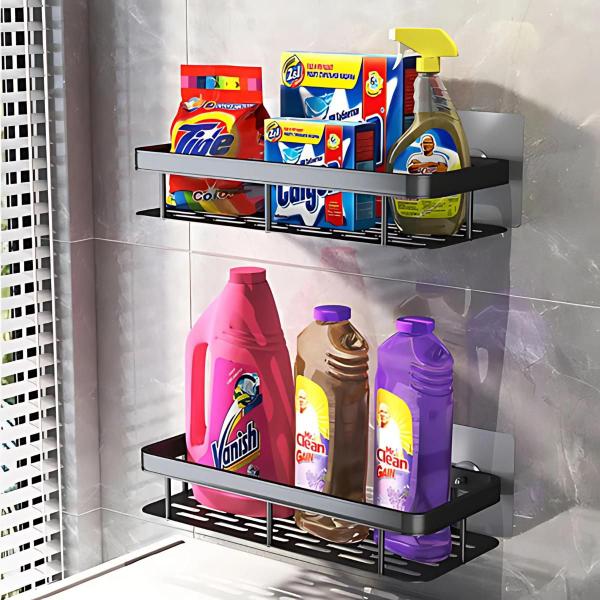 Kit 2 Suporte Porta Sabonete Shampoo Canto Banheiro Parede - Click & Compre Imagem de Kit 2 Suporte Porta Sabonete Shampoo Canto Banheiro Parede
