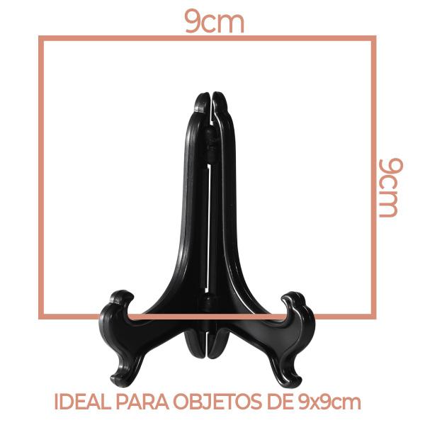 Kit 2 Suportes 9cm Preto p/ Pratos e Azulejos Decorativos - AC Imagem de Kit 2 Suportes 9cm Preto p/ Pratos e Azulejos Decorativos