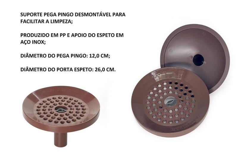 Imagem de Kit 2 Suportes para espeto pega pingo porta espeto servir churrasco 