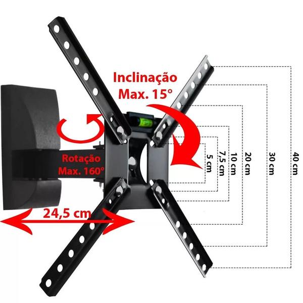 Imagem de Kit 2 Suportes Para Smart Tv LG Led Lcd de 10 a 55 Polegadas