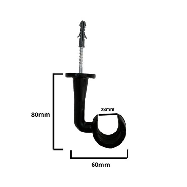 Imagem de Kit 2 Suportes Simples 28mm com ponteira p/ Teto - Pvc